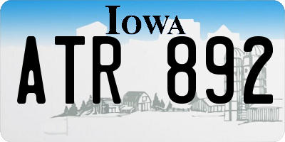 IA license plate ATR892
