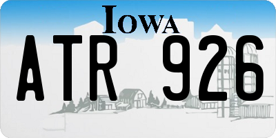 IA license plate ATR926