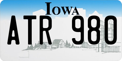IA license plate ATR980