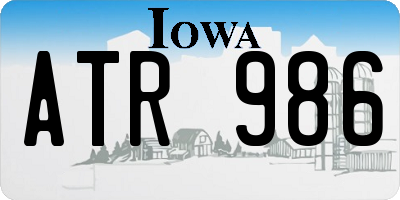 IA license plate ATR986