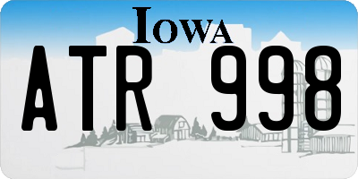 IA license plate ATR998