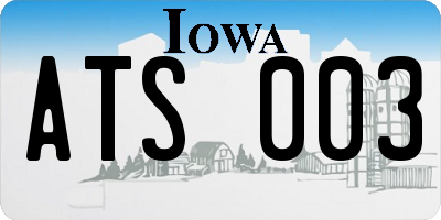 IA license plate ATS003