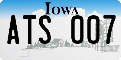 IA license plate ATS007