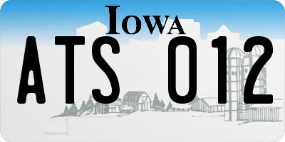 IA license plate ATS012