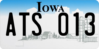 IA license plate ATS013