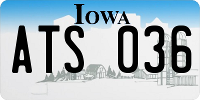 IA license plate ATS036