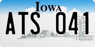 IA license plate ATS041