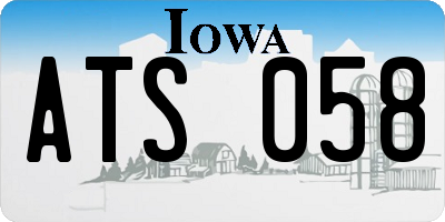 IA license plate ATS058
