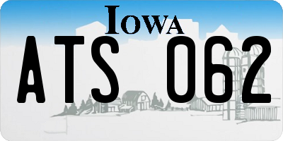 IA license plate ATS062