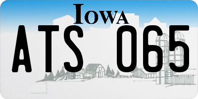 IA license plate ATS065