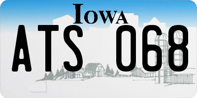 IA license plate ATS068