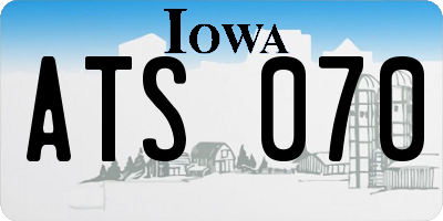 IA license plate ATS070