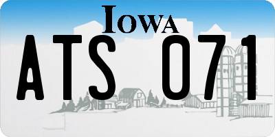 IA license plate ATS071