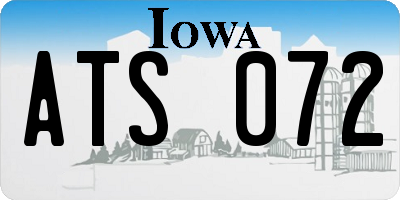 IA license plate ATS072