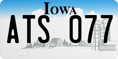 IA license plate ATS077