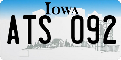 IA license plate ATS092