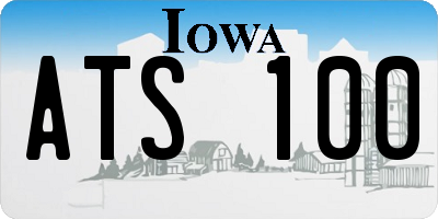 IA license plate ATS100