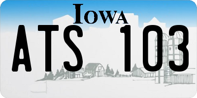 IA license plate ATS103