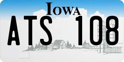 IA license plate ATS108