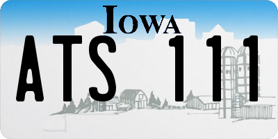 IA license plate ATS111