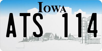 IA license plate ATS114