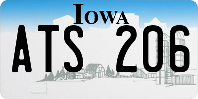 IA license plate ATS206