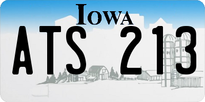 IA license plate ATS213