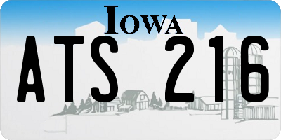 IA license plate ATS216