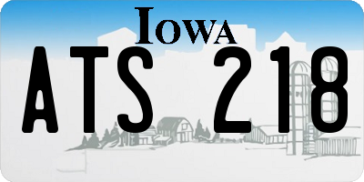 IA license plate ATS218