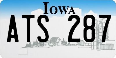 IA license plate ATS287
