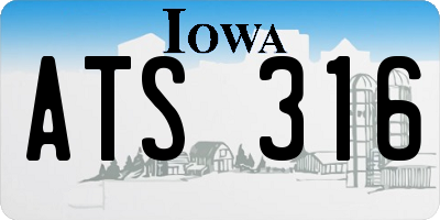 IA license plate ATS316