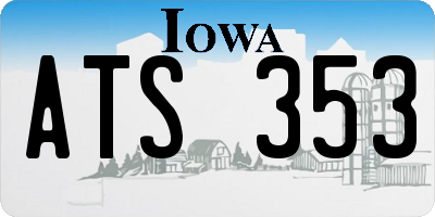 IA license plate ATS353