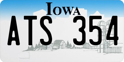 IA license plate ATS354