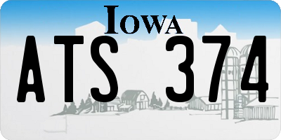 IA license plate ATS374