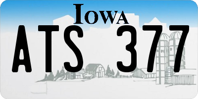 IA license plate ATS377