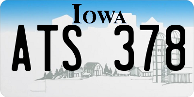 IA license plate ATS378
