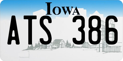 IA license plate ATS386