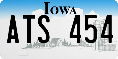IA license plate ATS454