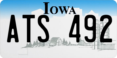 IA license plate ATS492
