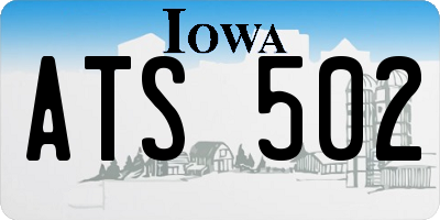 IA license plate ATS502