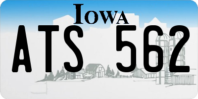 IA license plate ATS562