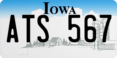IA license plate ATS567