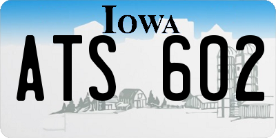 IA license plate ATS602