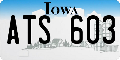 IA license plate ATS603