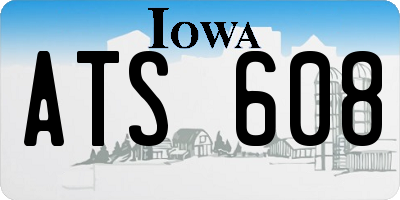 IA license plate ATS608