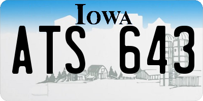 IA license plate ATS643