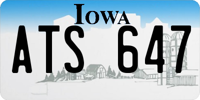 IA license plate ATS647