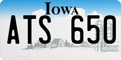 IA license plate ATS650