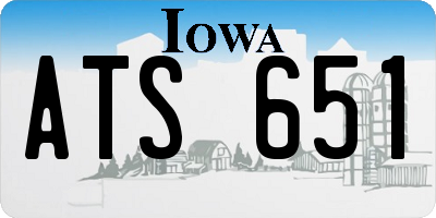 IA license plate ATS651