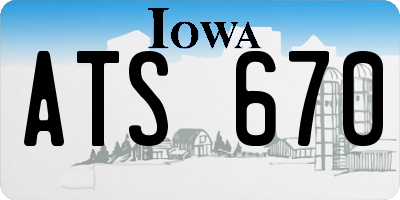 IA license plate ATS670